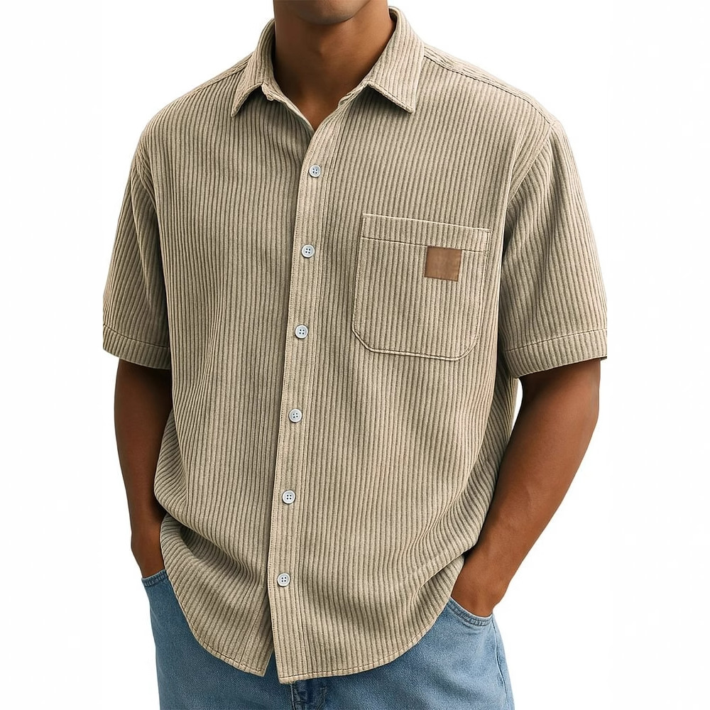 Men's Corduroy Short-Sleeve Sh - đánh giá và giá Corduroy Button Up Shirt Men