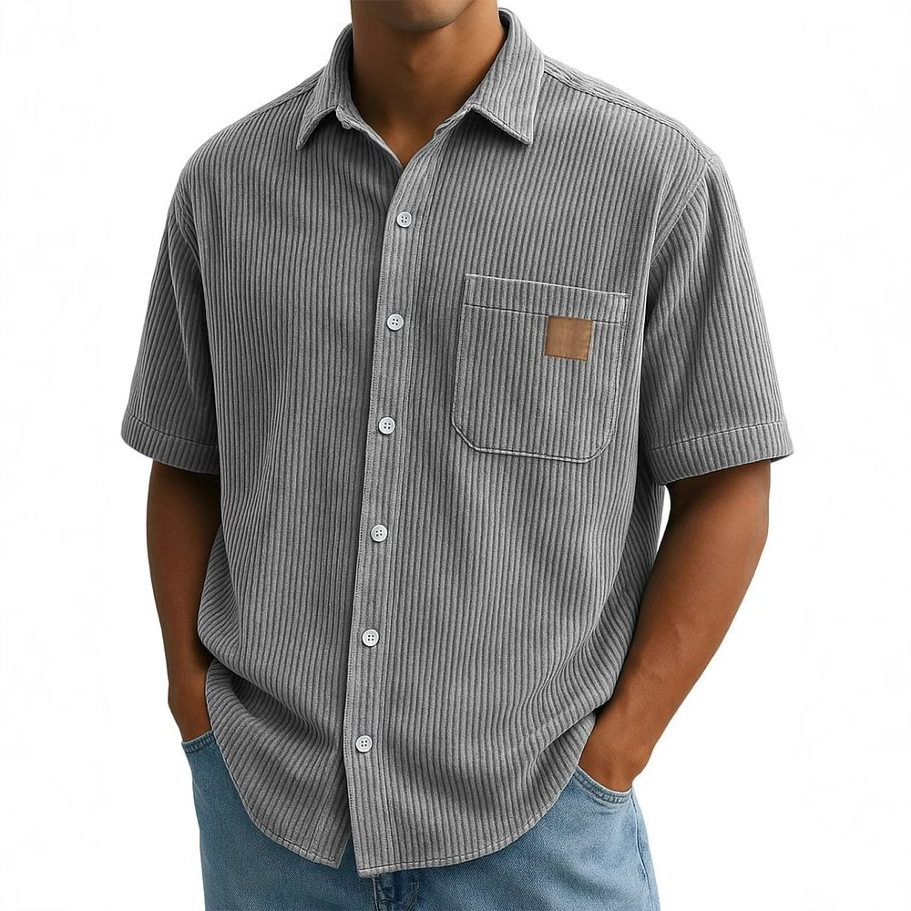 Men's Corduroy Short-Sleeve Sh - đánh giá và giá Corduroy Button Up Shirt Men
